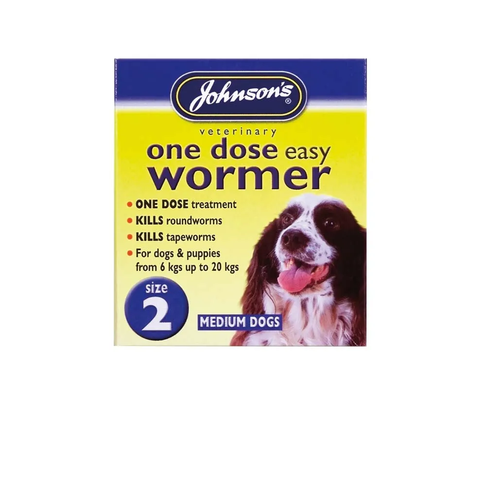 Johnson's One Dose Easy Dog Wormer Size 2