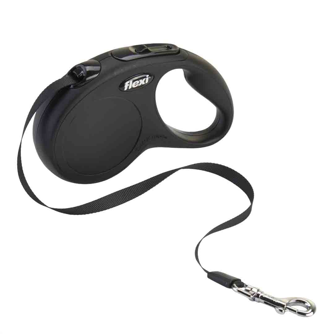 Flexi Classic Retractable Tape Small Dog Lead 5m - Black