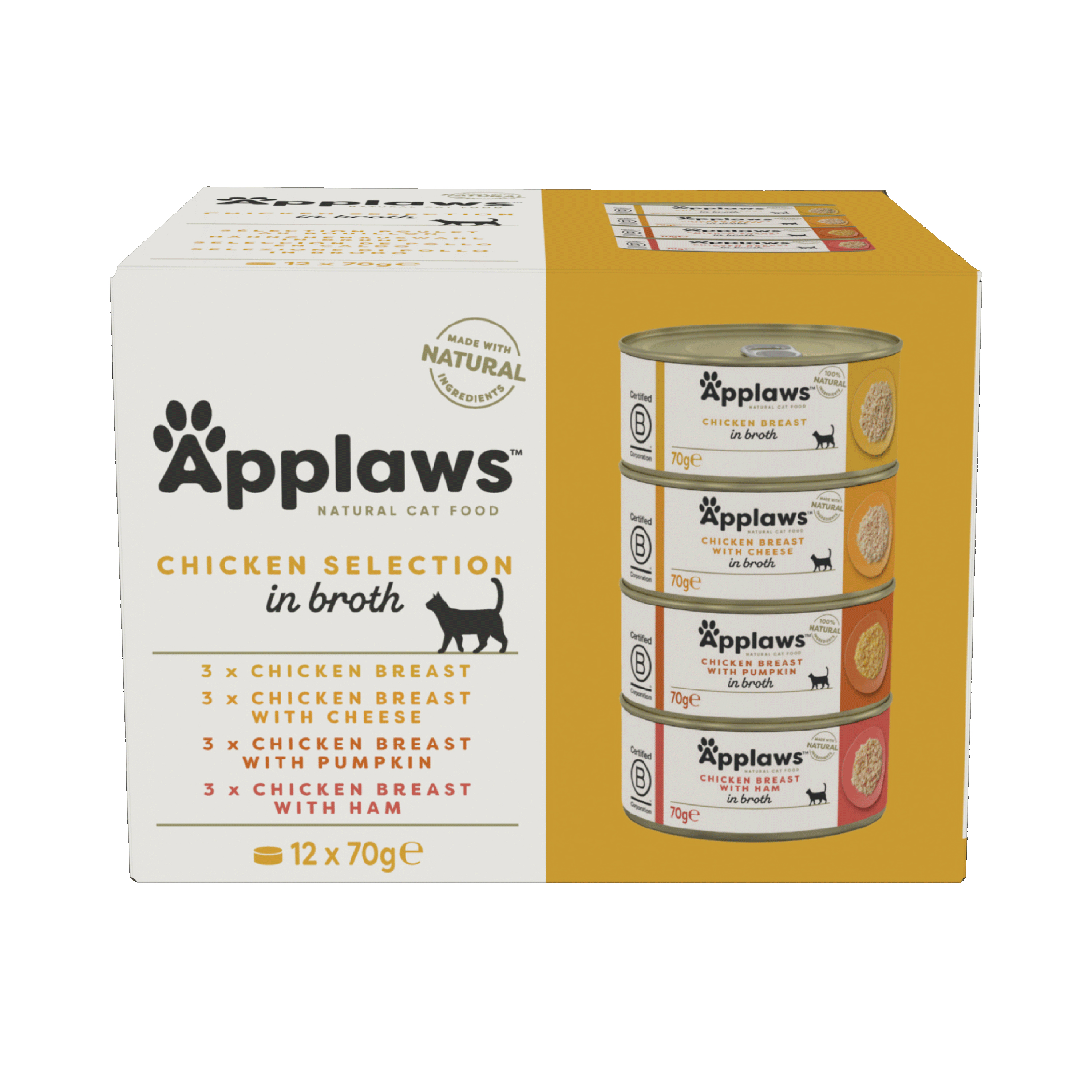 Applaws Tin Multipack Chicken Selection Cat Food 12x70g
