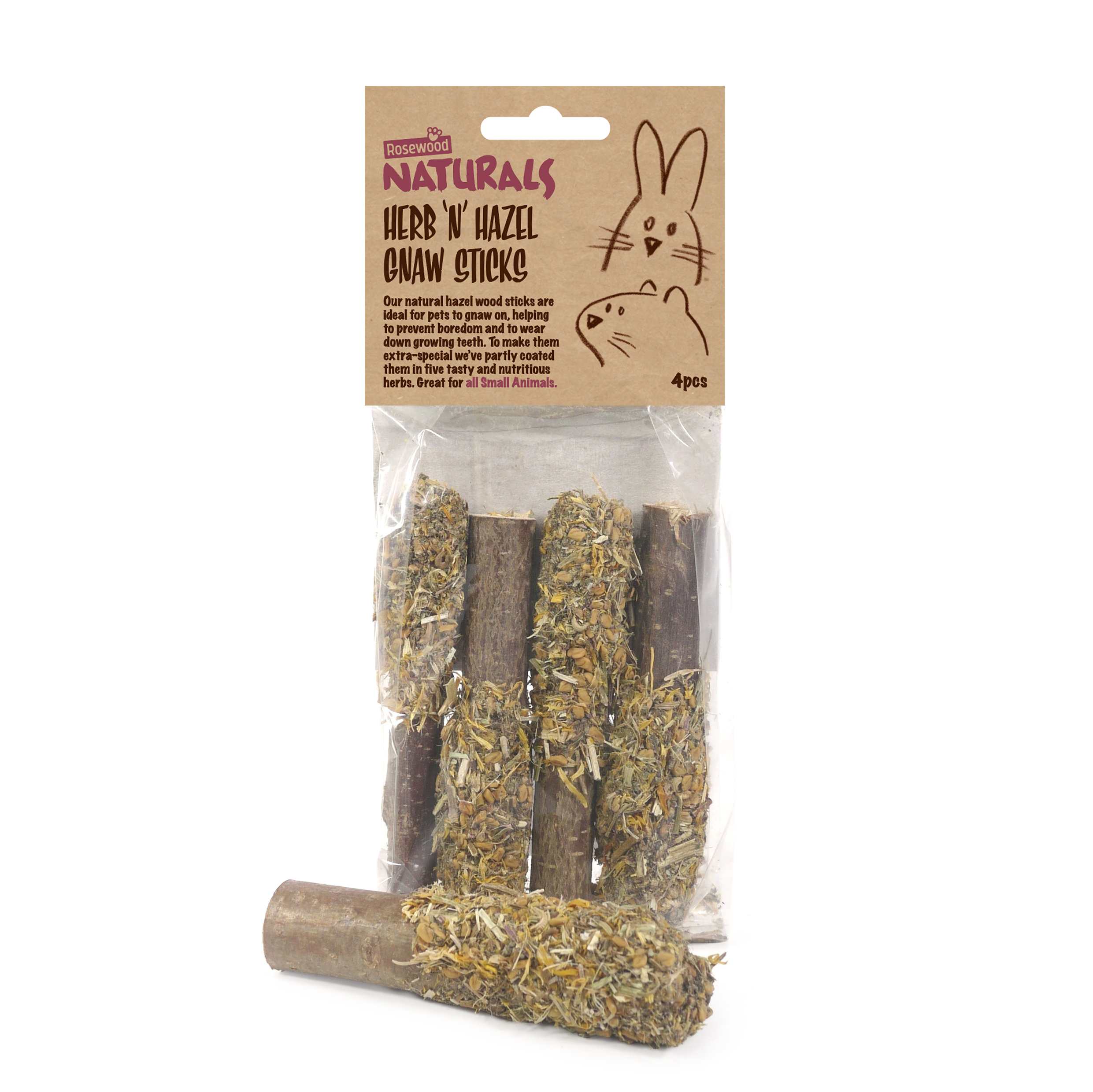Rosewood Herb 'N' Hazel Gnaw Sticks Small Pet Treats
