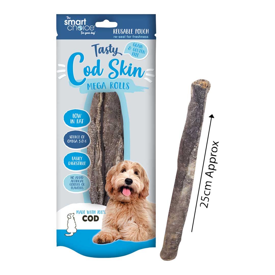 Smart Choice Large Cod Skin Roll Dog Treat 3 Pack 90g