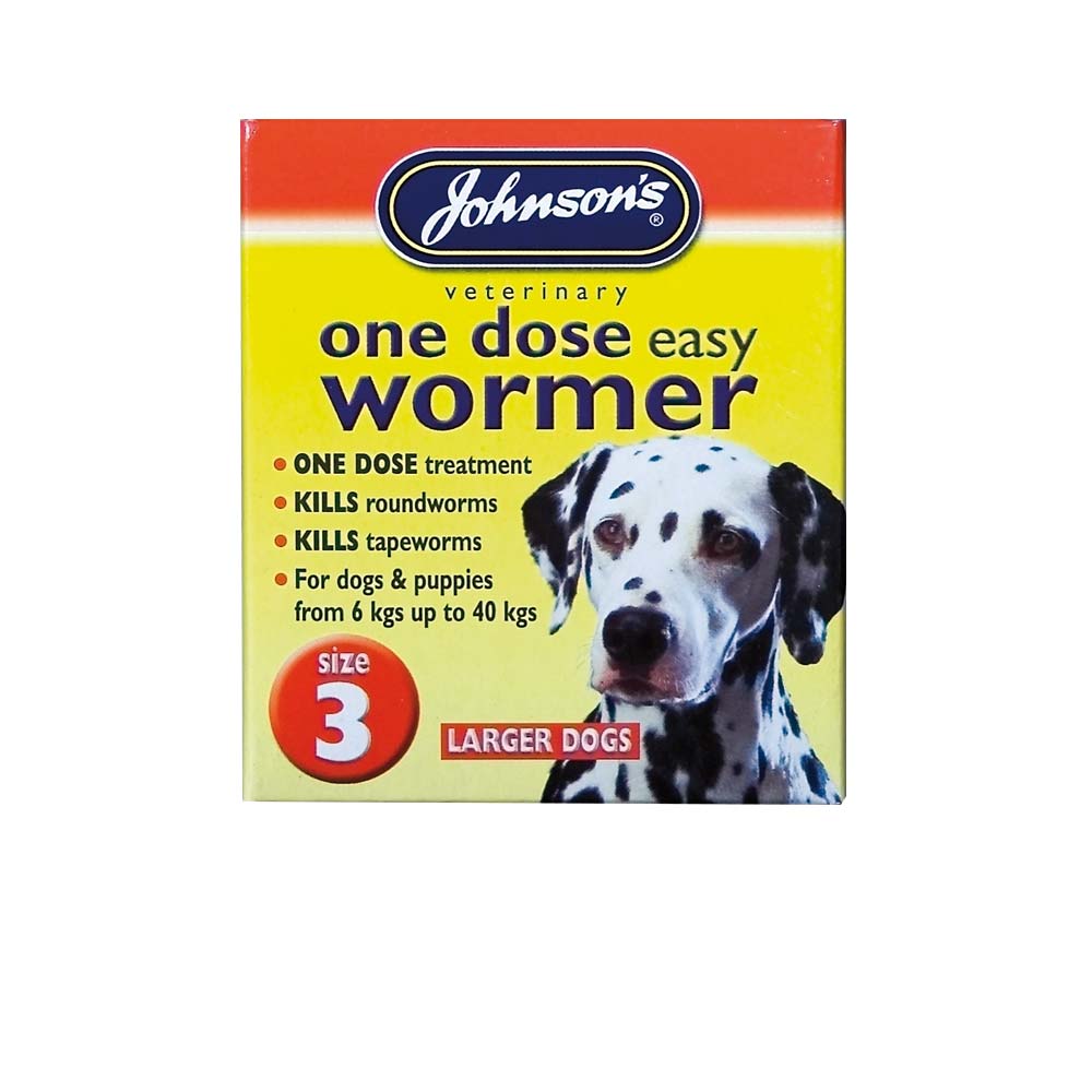 Johnson's One Dose Easy Dog Wormer, Size 3