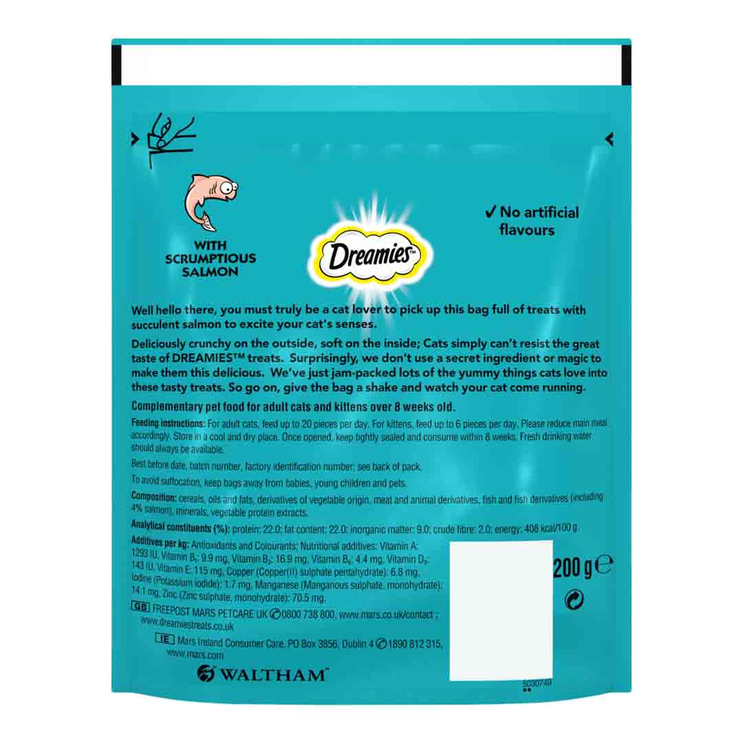 Dreamies Cat Treats Salmon Mega Pack, 200g