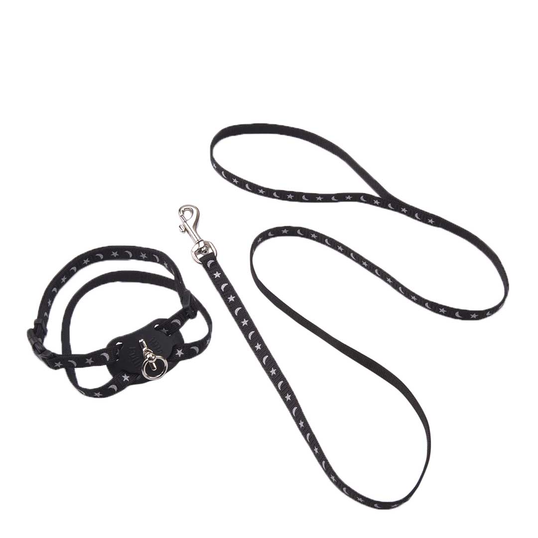 Ancol Reflective Cat Harness & Lead Black