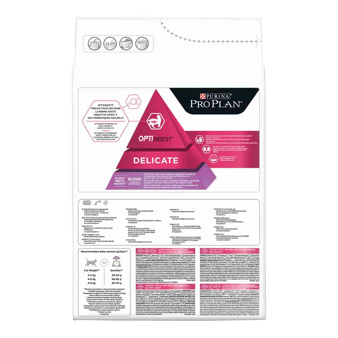 Pro Plan Cat Food Delicate with Optirenal Rich in Turkey 3kg