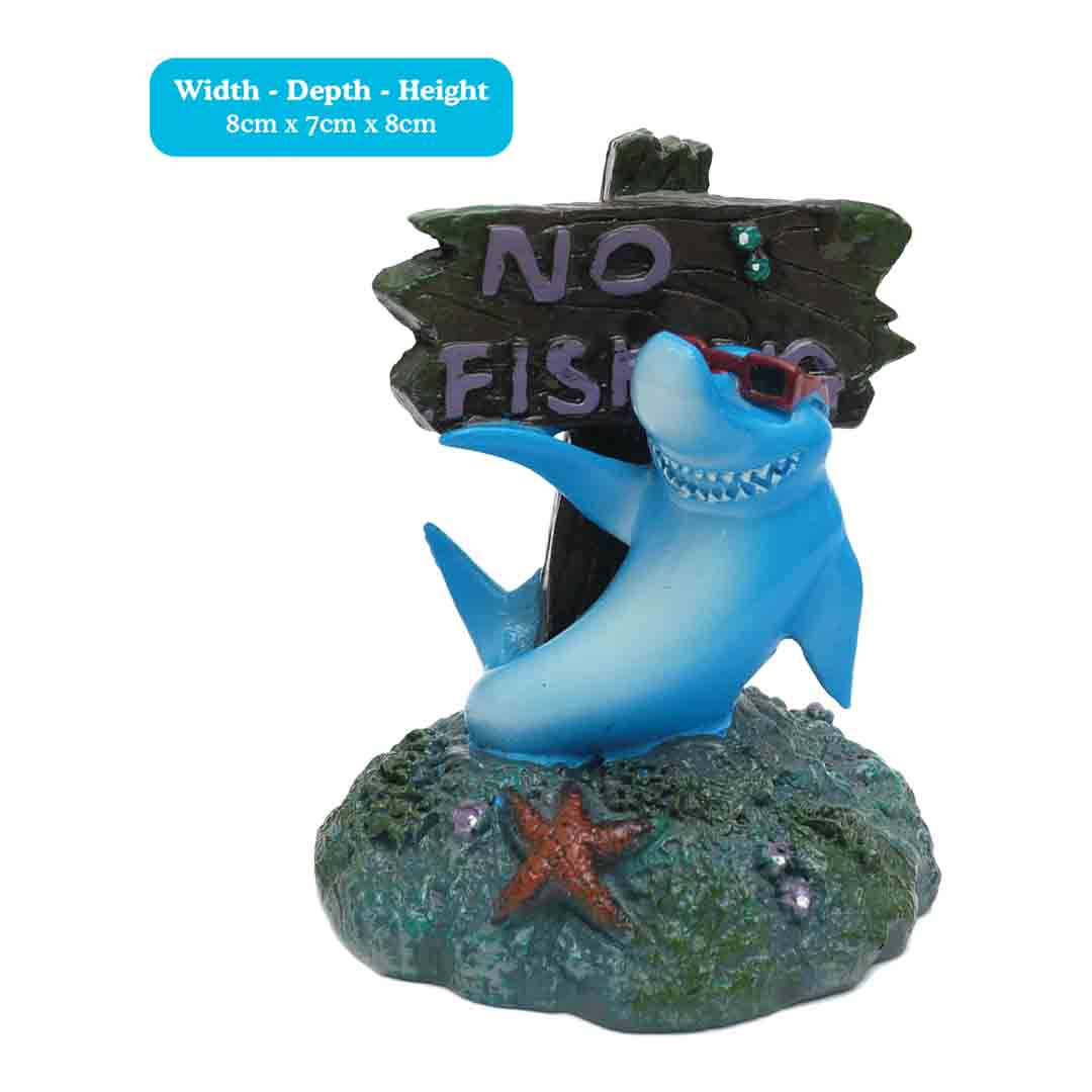 Shark "No Fishing" Fish Tank Decoration Sign 