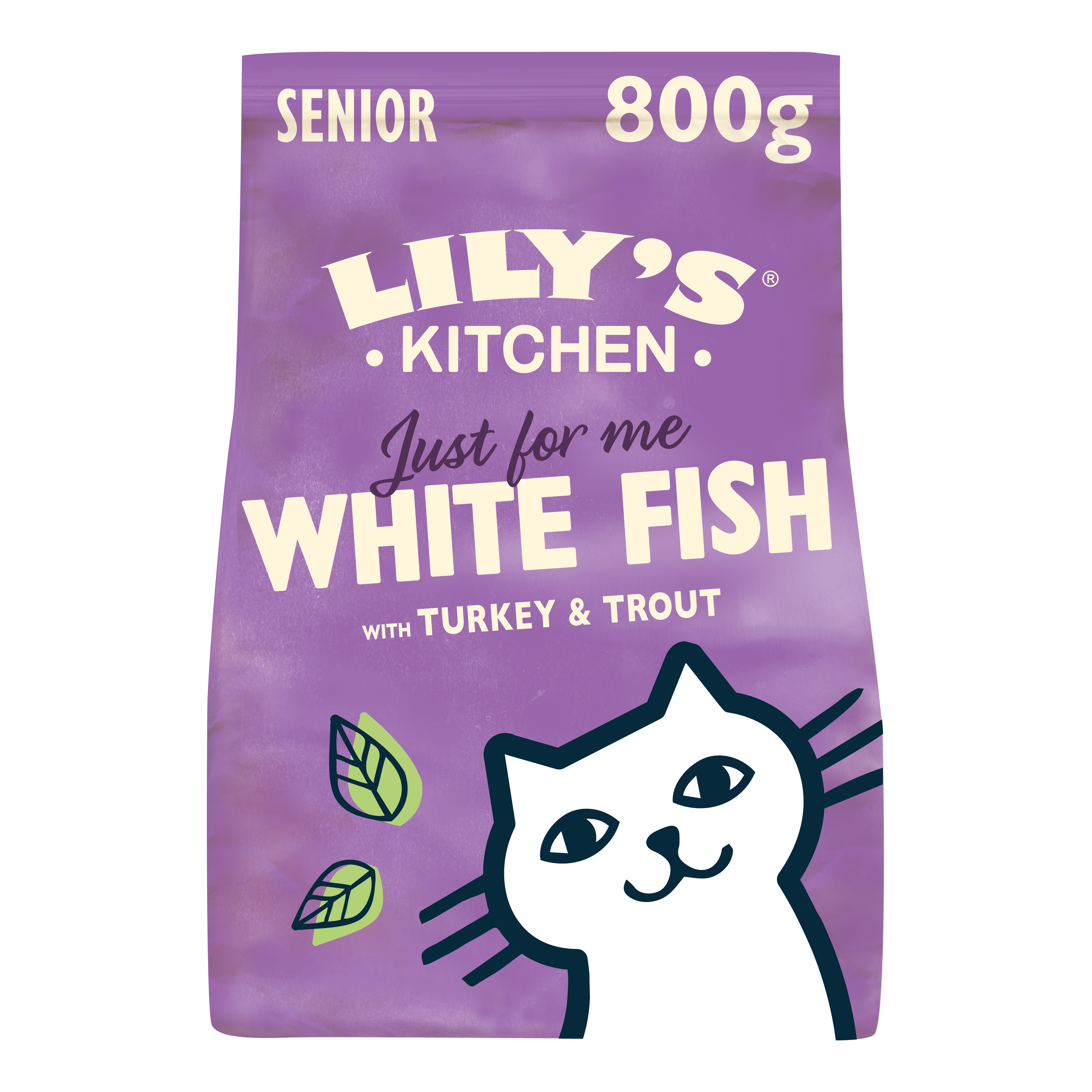Lily's Kitchen Cat Food - Senior Cat Recipe with White Fish and Turkey, 800g