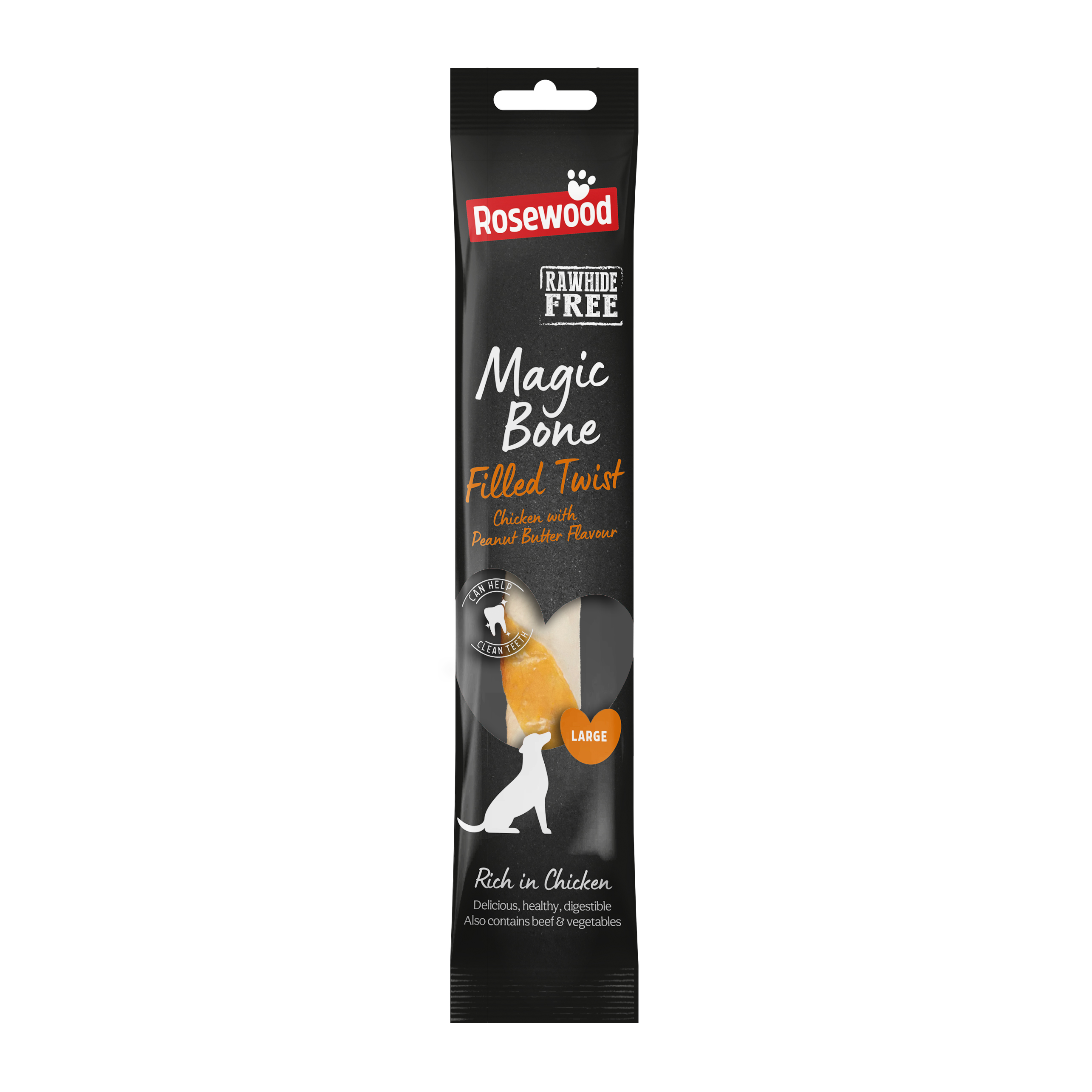 Rosewood Magic Bone Filled Twist Chicken With Peanut Butter 60g