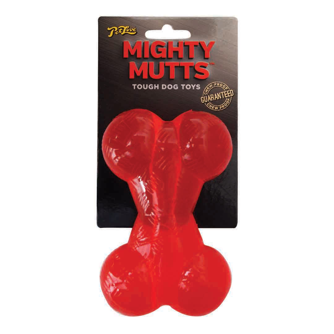 Mighty Muts Rubber Bone Dog Chew Toy, Medium