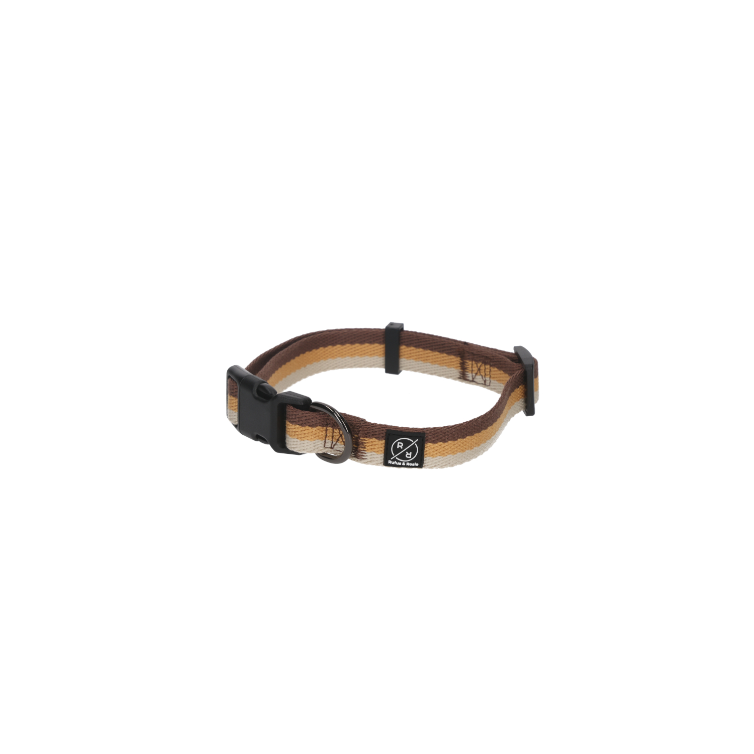 Rufus & Rosie Grey Striped Padded Dog Collar, Large